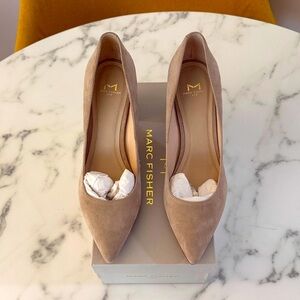 Marc Fisher Women's Beige Suede Heels